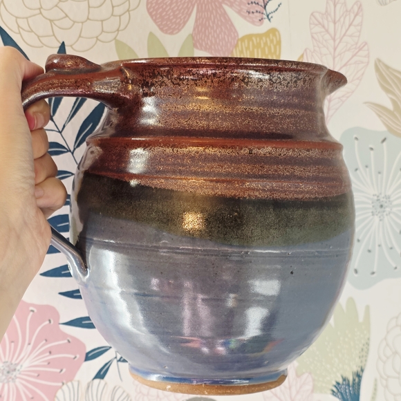 Source Unknown Other - Vintage Handcrafted Multicolor Stoneware Pitcher